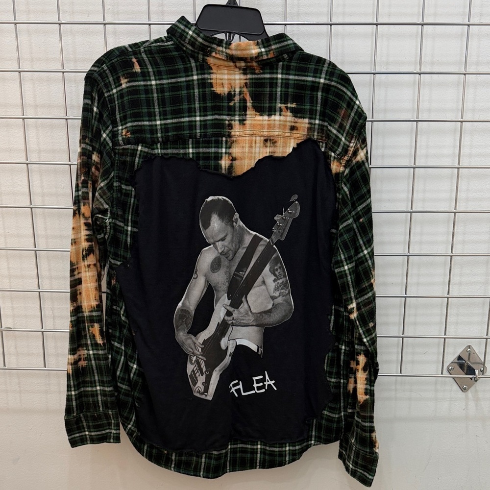 Unisex Green and Black Graphic Flannel
